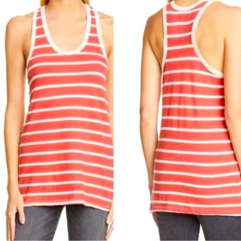 THE GREAT. Striped Racer Back Tank